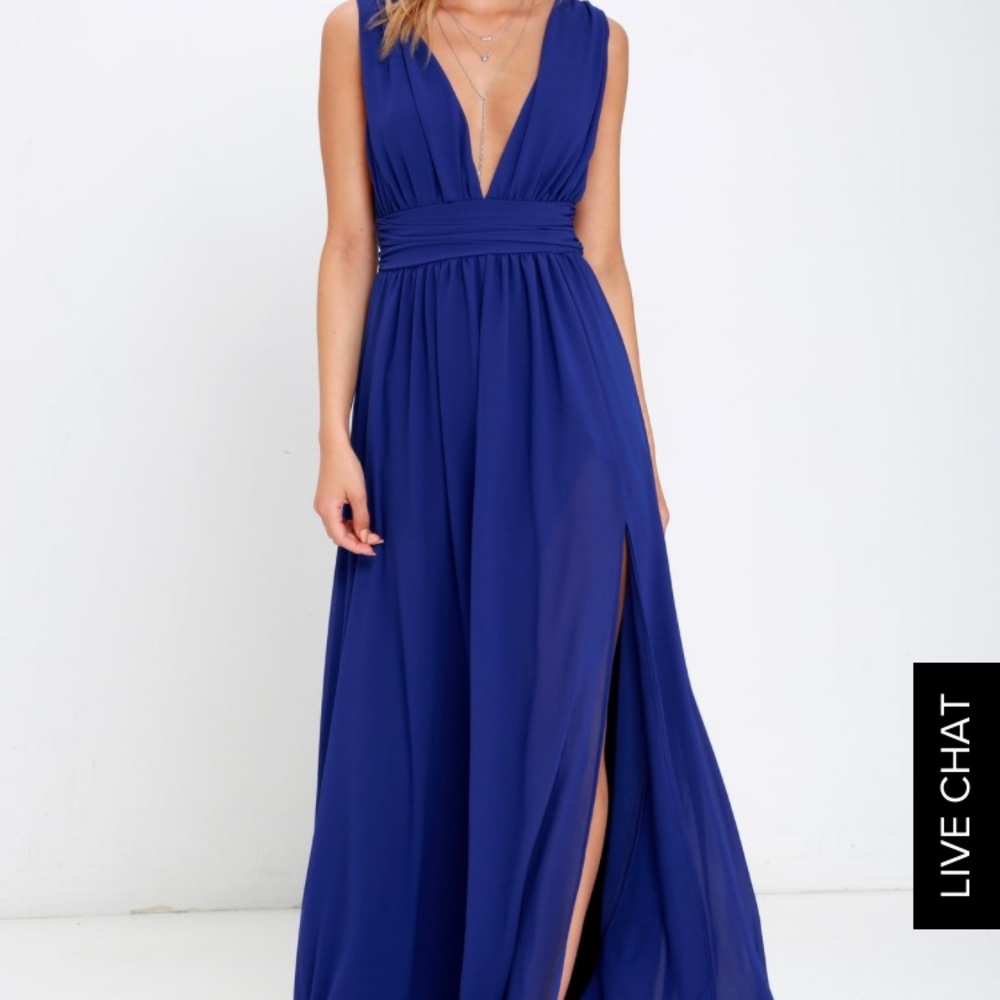 Lulu's Heavenly Hues Royal Blue Maxi Dress